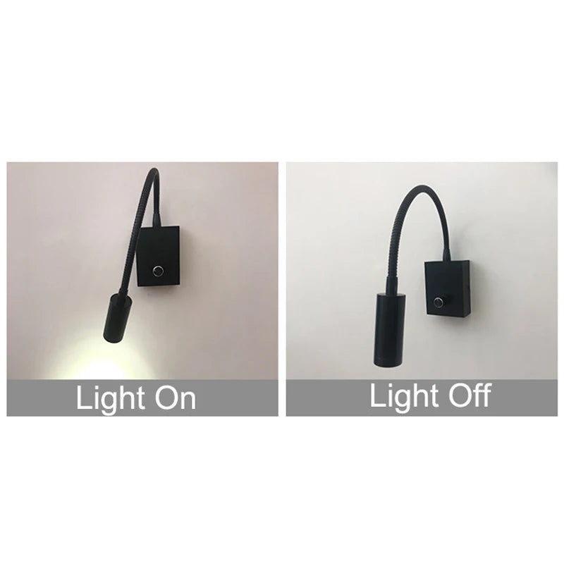 lampe murale flexible bras noir variateur led modernes chambre cuisine salle manger entree 220v