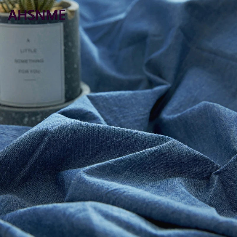 drap plat coton bleu uni moderne minimaliste légèrement texturé élastique qualité adultes