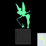 interrupteur mural lumineux fée étoiles papillons moderne adhésif chambre enfant deco vert