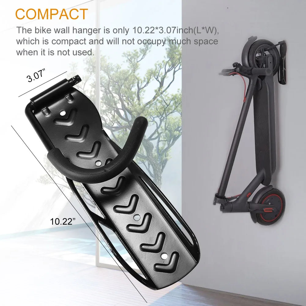 support mural scooter électrique pliant Xiaomi Ninebot charge 50kg motif gravé vis fixations modernes