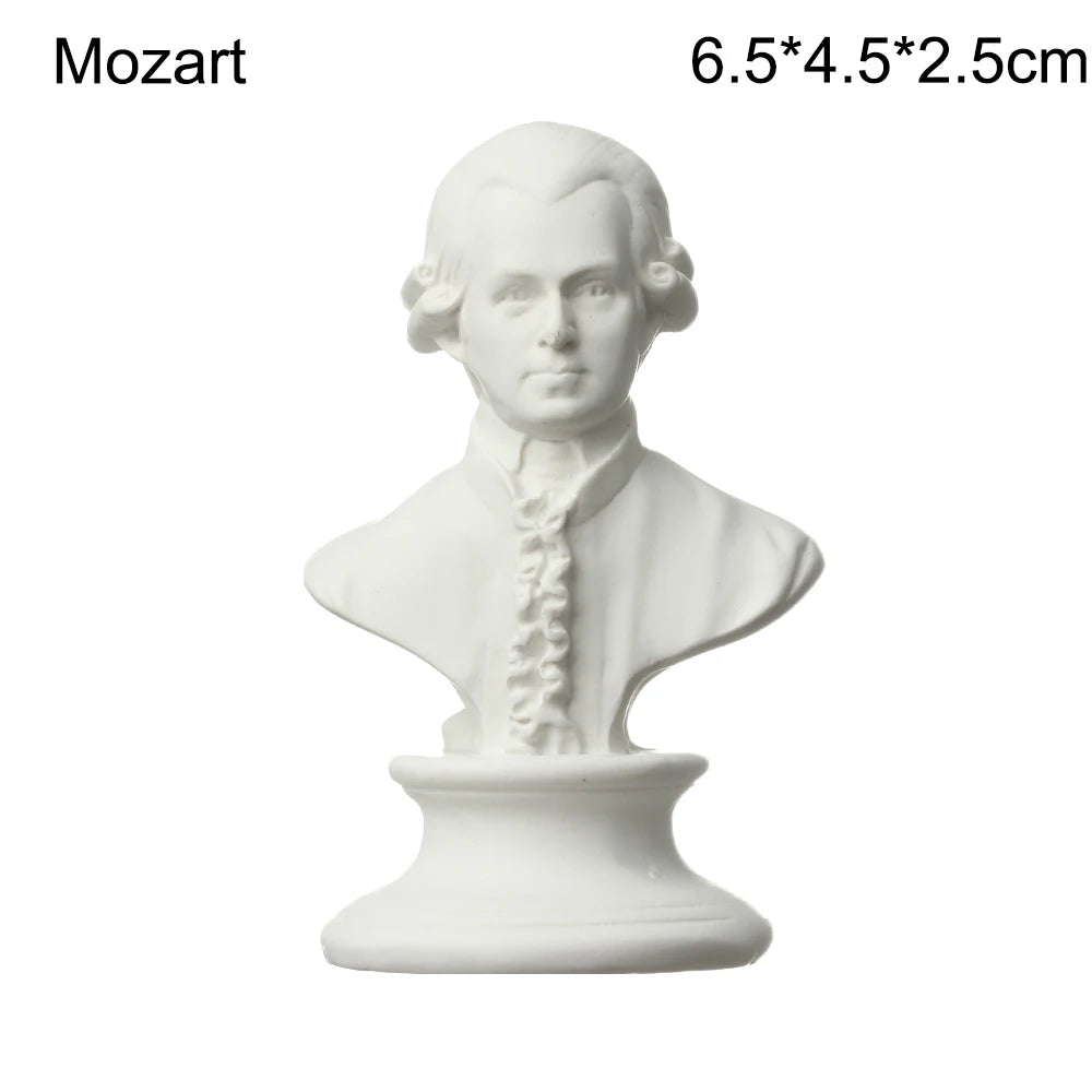buste sculpté résine blanc détails granuleux classique réaliste décoration intérieureportrait miniature