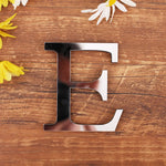 lettre acrylique miroir argentée autocollante décoration murale alphabet moderne fête mariage maison diy