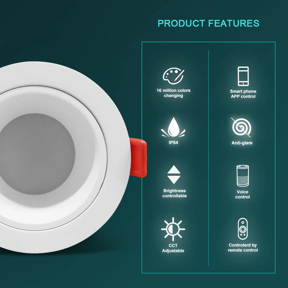 Spot LED intelligent IP54 étanche 6W blanc moderne fixations adaptateur USB