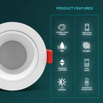 Spot LED intelligent IP54 étanche 6W blanc moderne fixations adaptateur USB