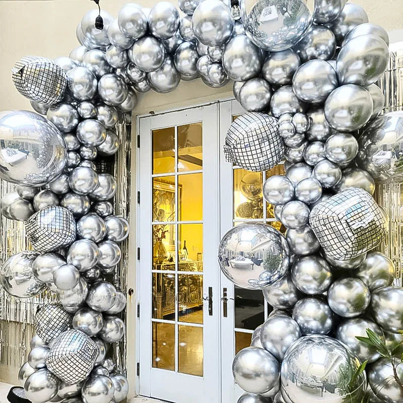 Ballon chrome argenté avec finition brillante