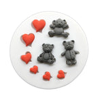 moule silicone ours coeurs décoration gâteau fondant sugarcraft résine cupcakes cartoonaire respectueux environnement