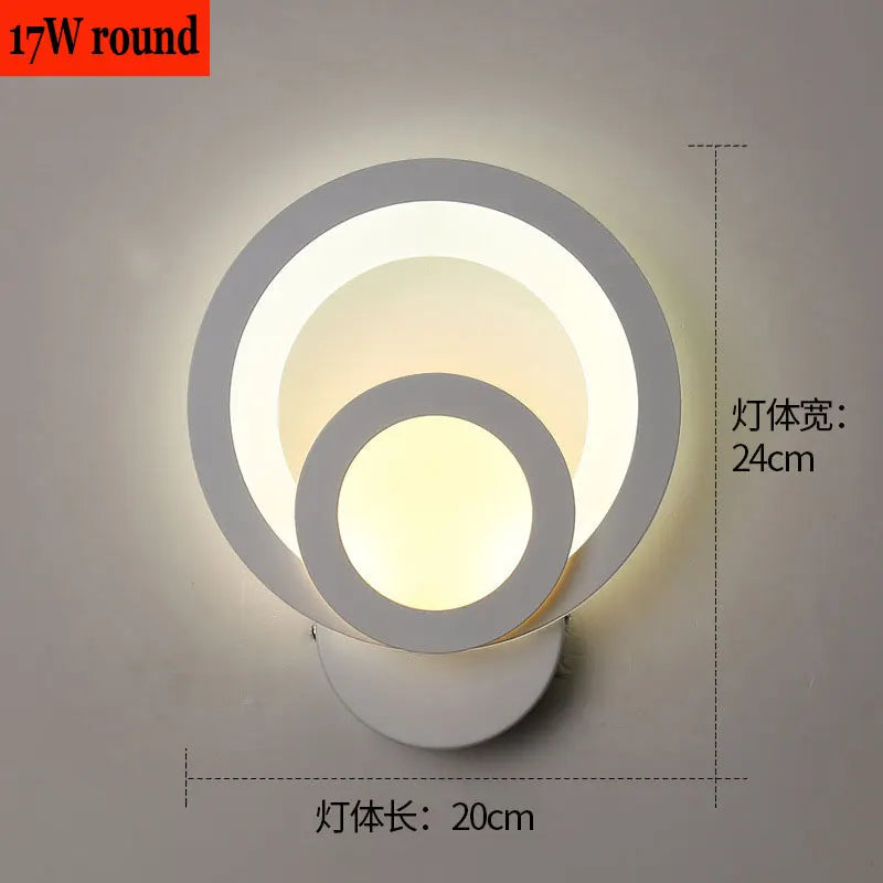 lampe murale moderne blanc circulaire minimaliste industrielle fixée mur LED