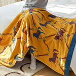 serviette bain coton absorbante rapide douce fleur bleu moderne grande enveloppante maison