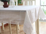 nappe table dentelle brodée fleurs vintage blanc réutilisable maison mariage festivité