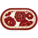 tapis table classique vintage noir blanc marron motif floral roses texte better life résistant