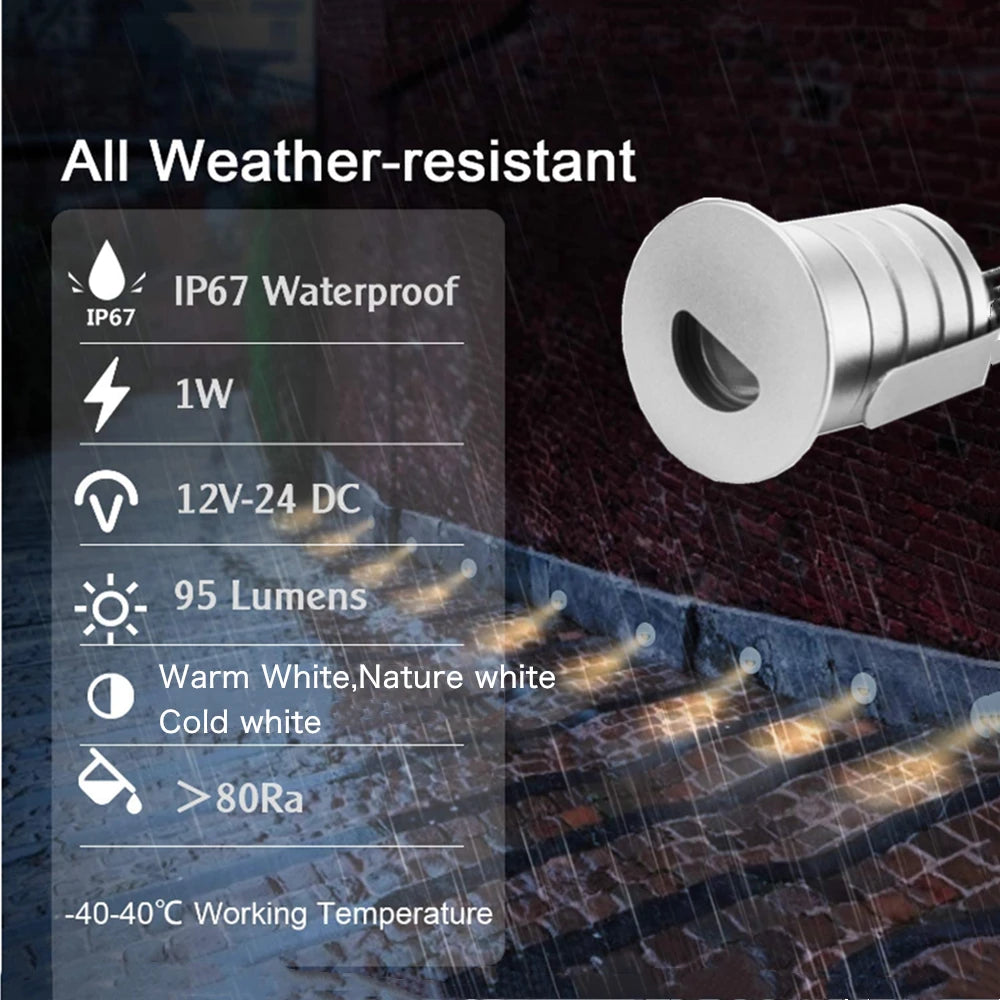 lumière led spot argenté ip67 extérieure moderne 12v 24v 6000k 3000k 4000k