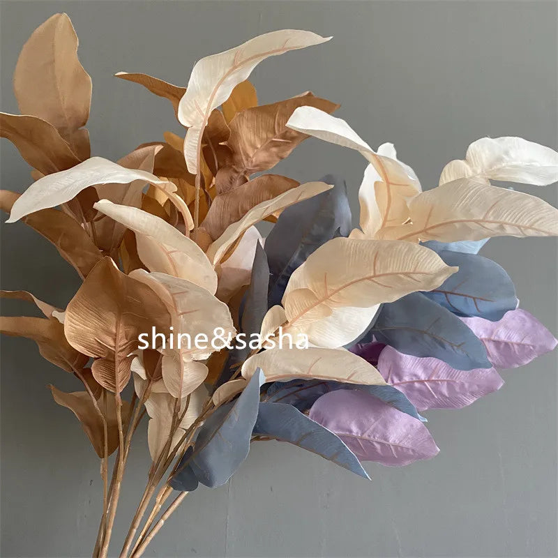 feuilles artificielles ornementales extérieures soie couleur or naturel tringle inclusion