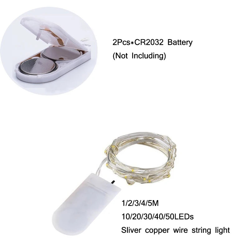guirlande lumineuse led fil cuivre multicolore decoration noel mariage chambre interieur batterie pile