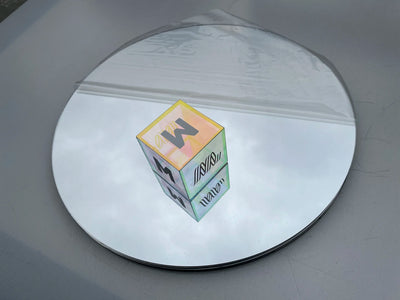 Grand miroir rond acrylique argenté 200 cm