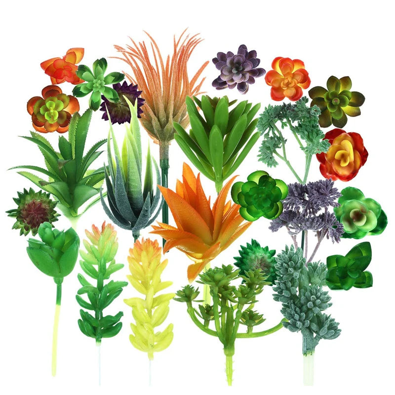 plantes artificielles succulentes fleurs maison décoration jardin vert orange rose violet jaune blanc moderne
