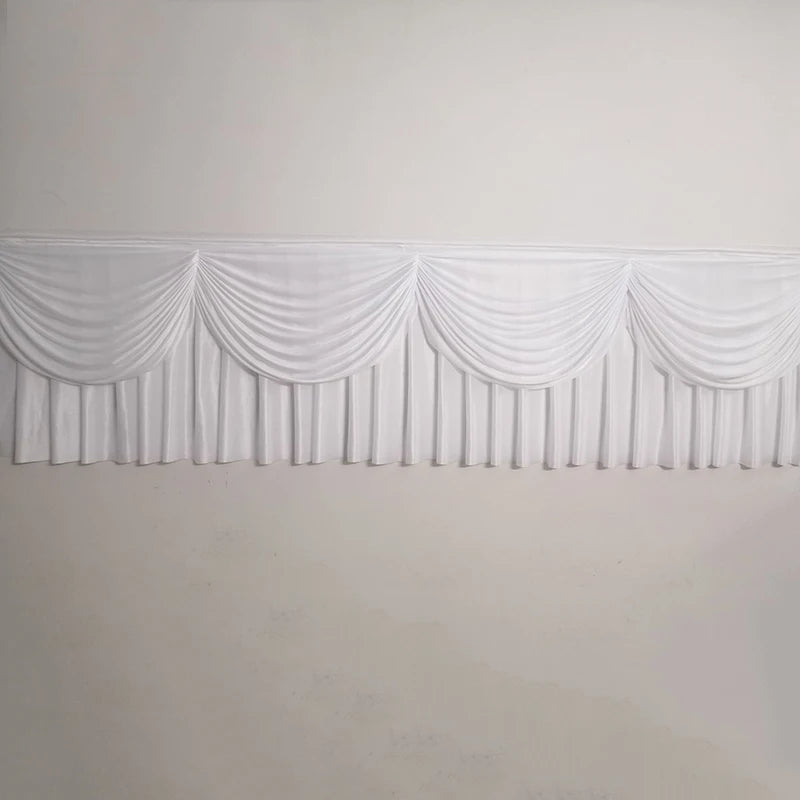 rideau moderne élégant bleu roi blanc satiné transparent événement mariage festivité