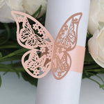 anneau serviettes papier motif papillon floral mariage anniversaire décoration table élégante vàng bạc hồng
