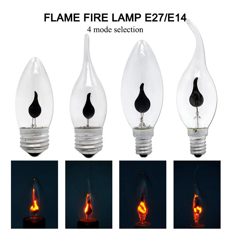 ampoules led flamme transparentes moderne effet flamme 3w e14 e27 500 lumens 30000h