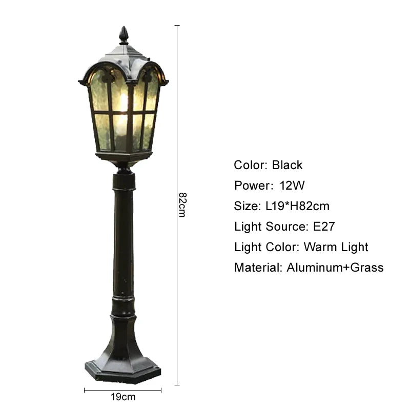 lampe sol extérieure led noire transparente motifs géométriques classique ip65 e27 110240v aluminium 2ans