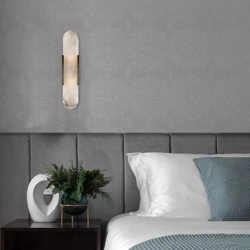 lampe murale moderne marbre dorée blanc applique murale fixations led chambre salon