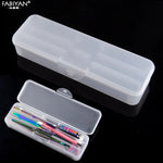 boîte rangement transparente nail art pinceaux outils manucure coupe ongles lime moderne minimaliste