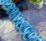 ruban plissé polyester largeur 8cm bleu rose jaune noir blanc violet moderne décoration bricolage