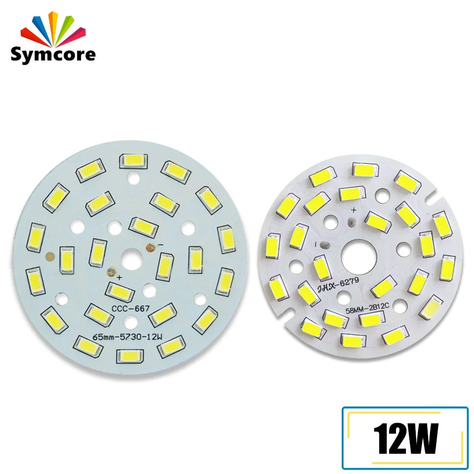plaque led 12w blanc chaud 3000k 55mm 65mm 85mm 100mm moderne