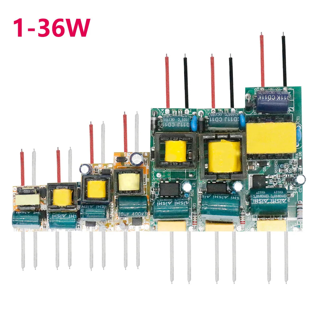 transformateurs led 12w 18w 25w 36w 90v 265v vert jaune bleu noir imprimés circuits