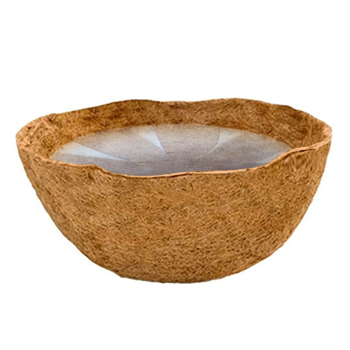 cache pot fibre noix coco marron texture naturelle moderne écologique chaînes métalliques balcon jardin