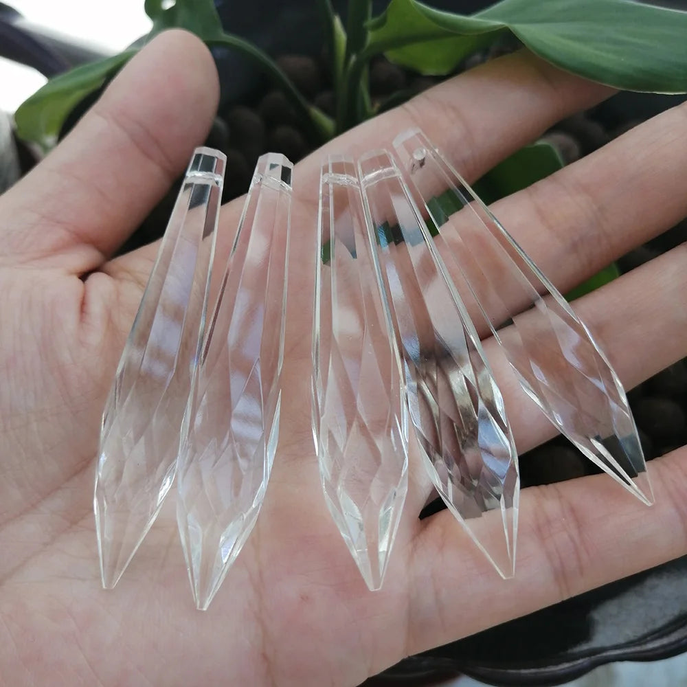Lustre Cristal Goutte Glace Facettes Suspendu Mariage Fête Brillant Prisme Élégant