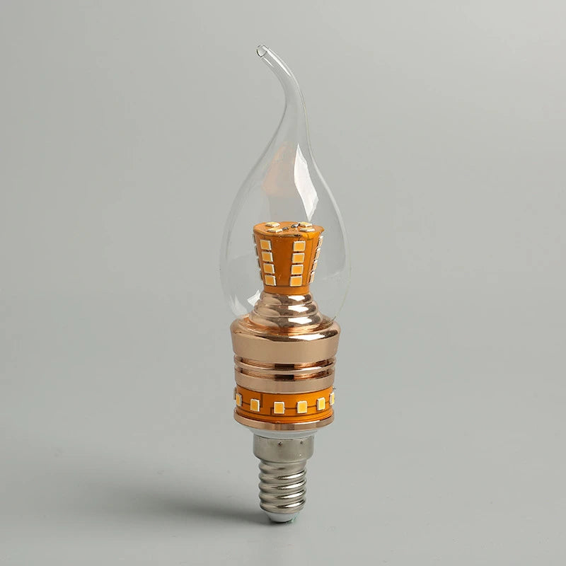 ampoule led bougie transparente dorée moderne 2700k 6500k e14 40000h vintage
