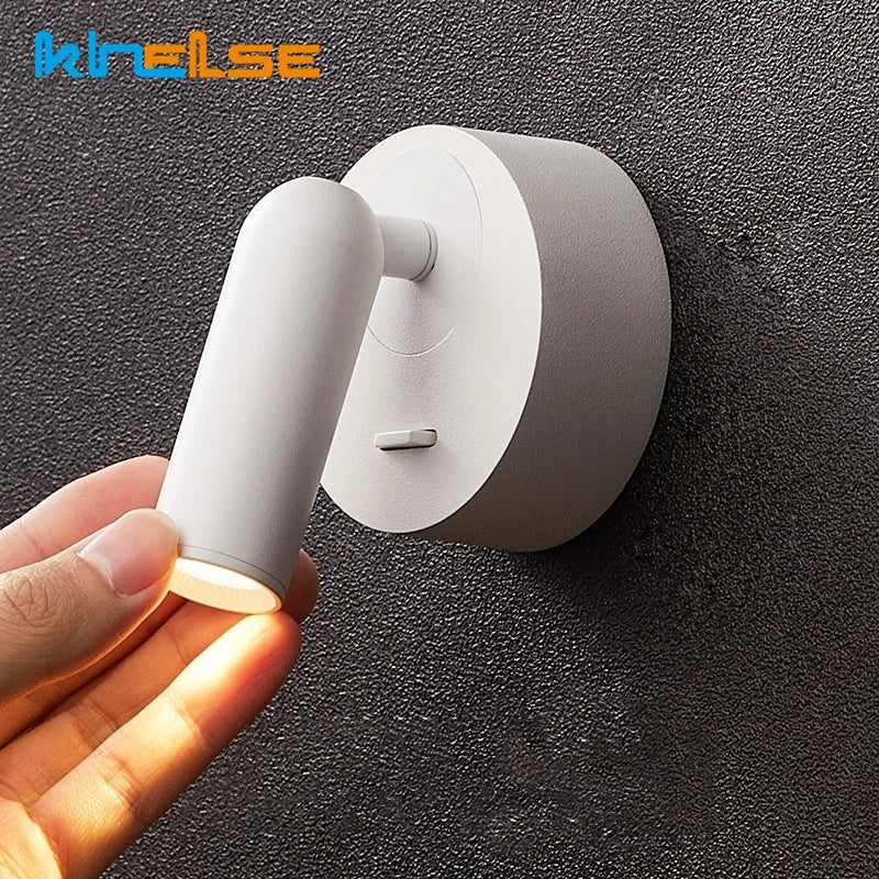 applique murale moderne blanc noir rond carré vis fixation mur 3w led 220v 110v