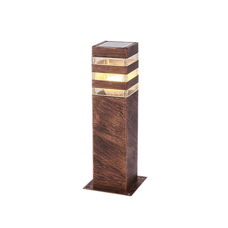 lampe extérieure led moderne marron noir blanc texture bois ip65