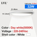 plafonnier led moderne blanc 220v 12w 18w 24w 32w 5000k 2000lm 30m²