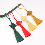 nœuds chinois pompons 5cm 2pcs rouge beige doré bleu marine vert artisanal décoration intérieure