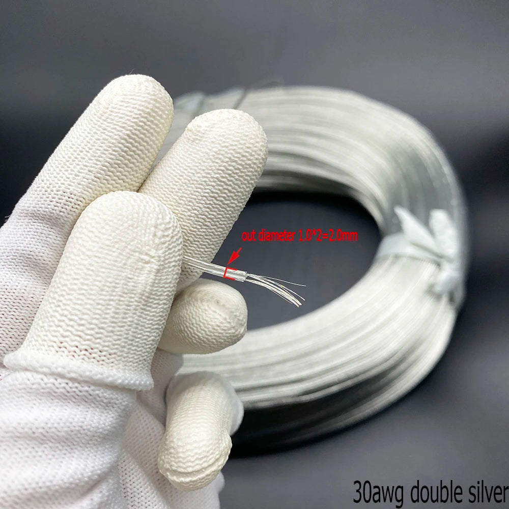 câble électrique argenté 5m cuivre pvc ul certifié 300v 22awg 24awg 26awg 30awg