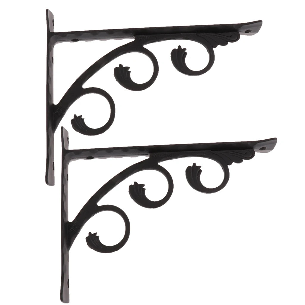 support mural étagère blanc noir floral classique vintage élégant aluminium