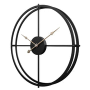 horloge murale moderne industrielle 60cm noir argenté doré métallique