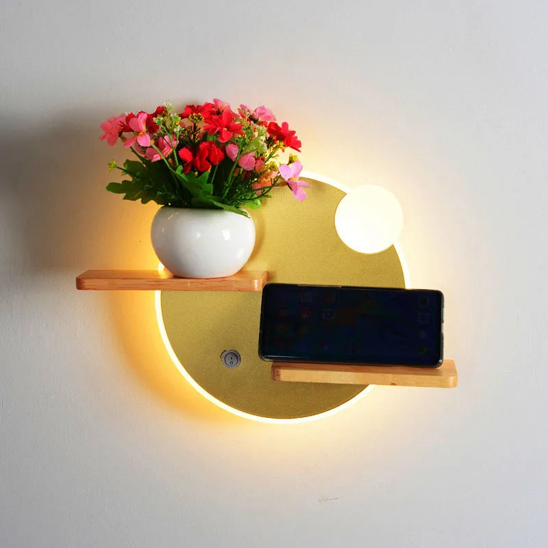 lampe murale moderne minimaliste blanc noir bois clair éclairage chambre salon led 11w warm