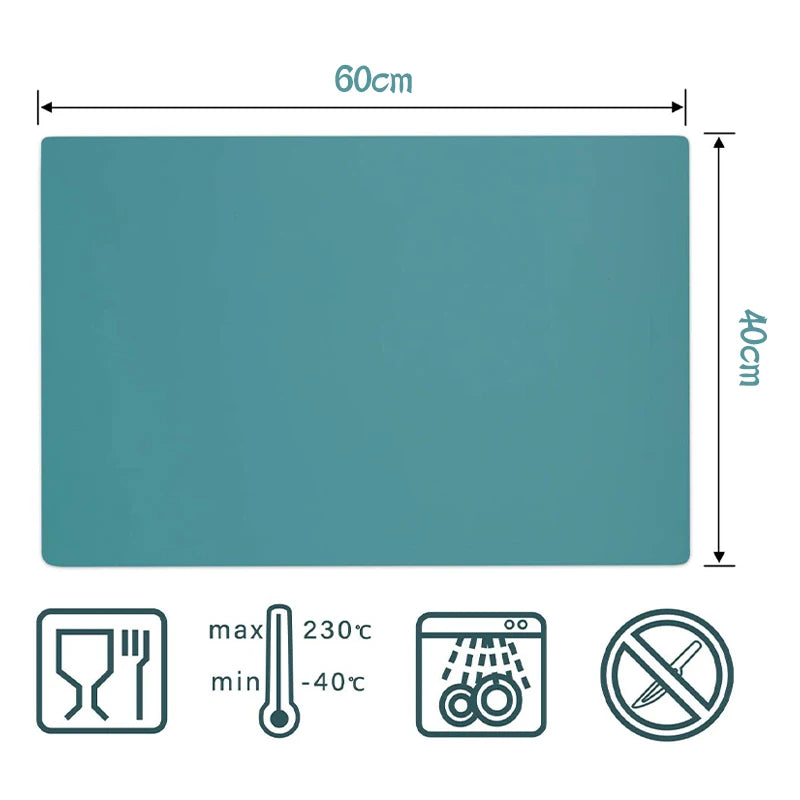 tapis table silicone vert uni moderne 60x40cm isolant thermique facile nettoyer résistant