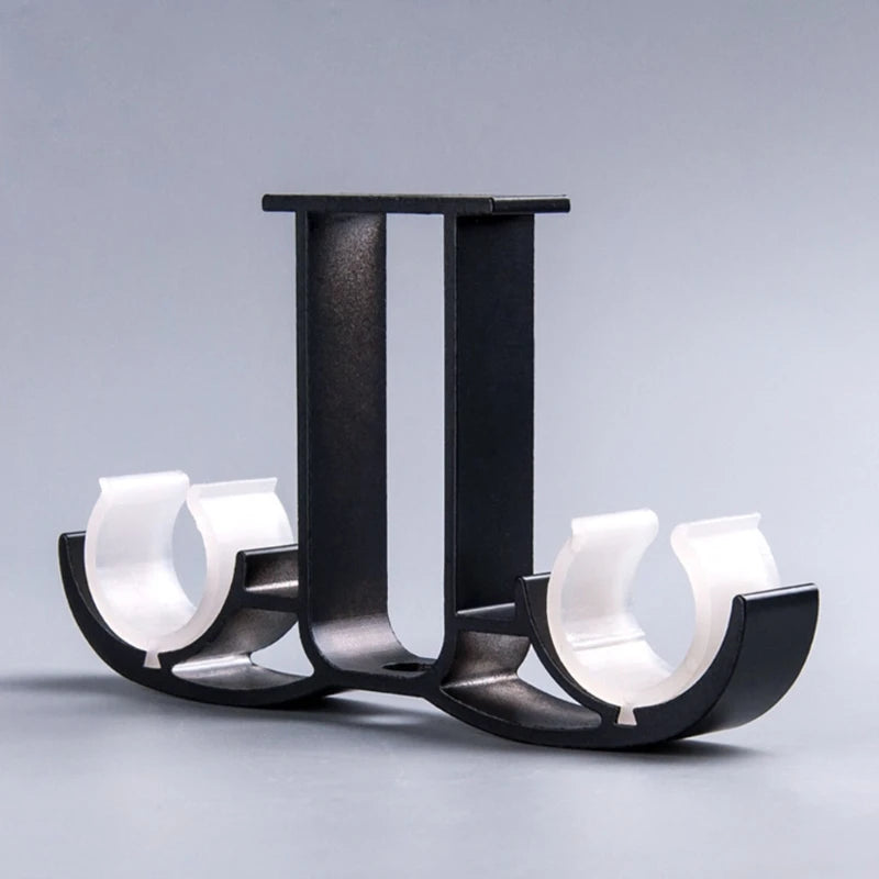 Support double tringle à rideau monté au plafond