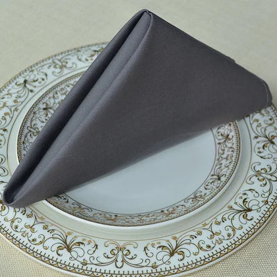 serviettes coton polyester 46x46cm classiques unies orange gris rose blanc marron rouge