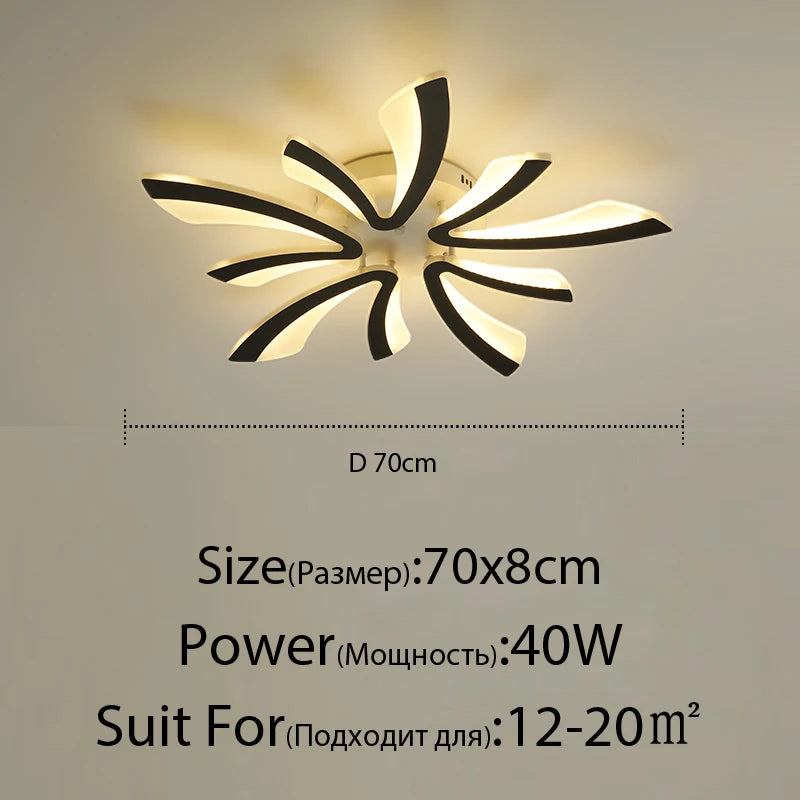 plafonnier led moderne acrylique blanc noir télécommande éclairage quotidien chambre salon moderne ultrafin