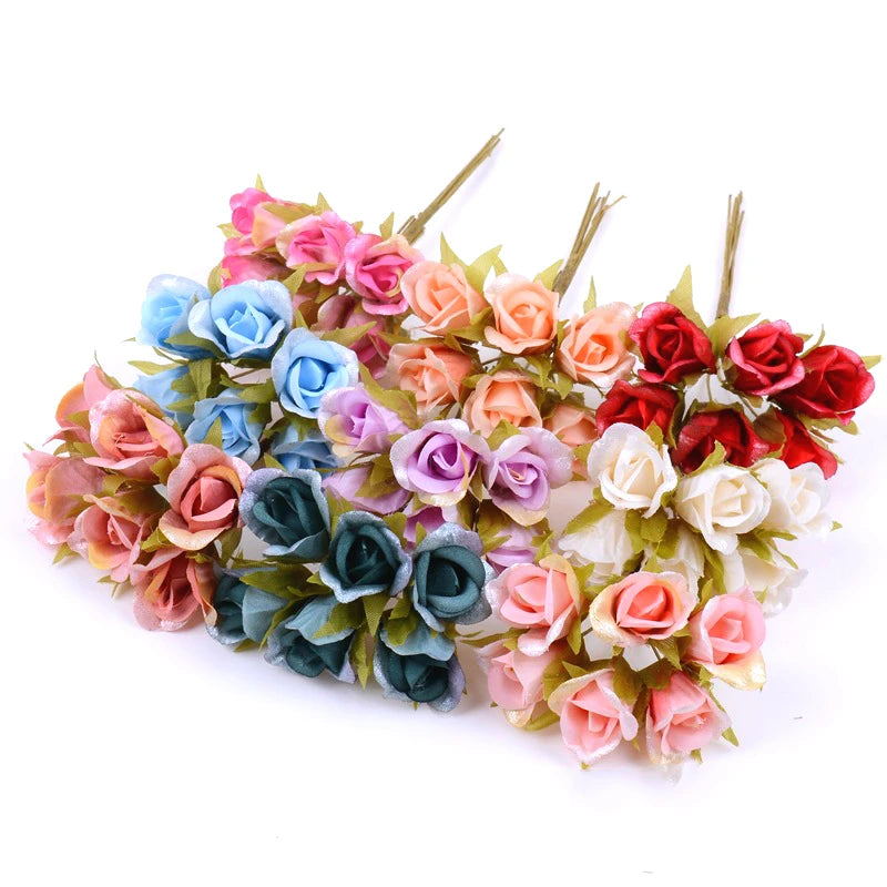 bouquet artificiel roses soie décoration intérieure saint valentin mariage fête scrapbooking