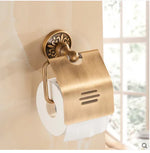 ensemble quincailleries bain bronze ornements floraux classique porte serviettes crochets fixations murales