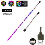 ruban led flexible 5v 30leds 60leds ip30 ip65 waterproof rouge vert bleu violet techno
