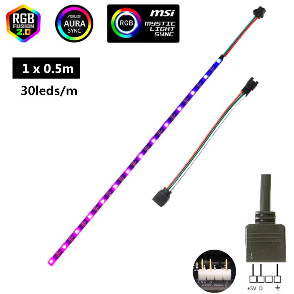 ruban led flexible 5v 30leds 60leds ip30 ip65 waterproof rouge vert bleu violet techno
