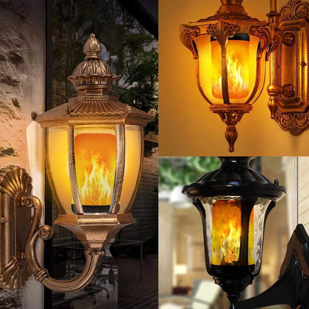 ampoule effet flamme led modes e14 e27 décoration intérieure simulant feu orange blanc