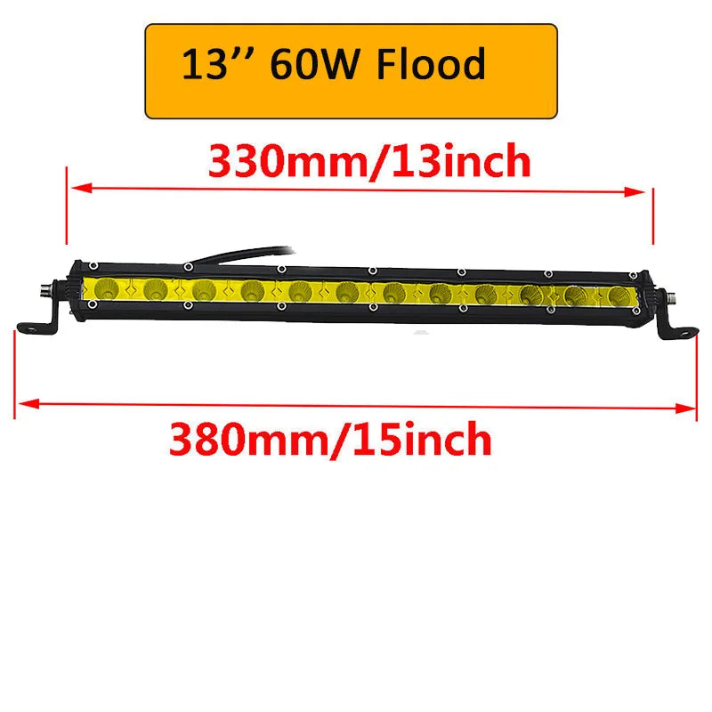 barre lumineuse led jaune moderne 13 20 32 38 inch ip67 vis protection