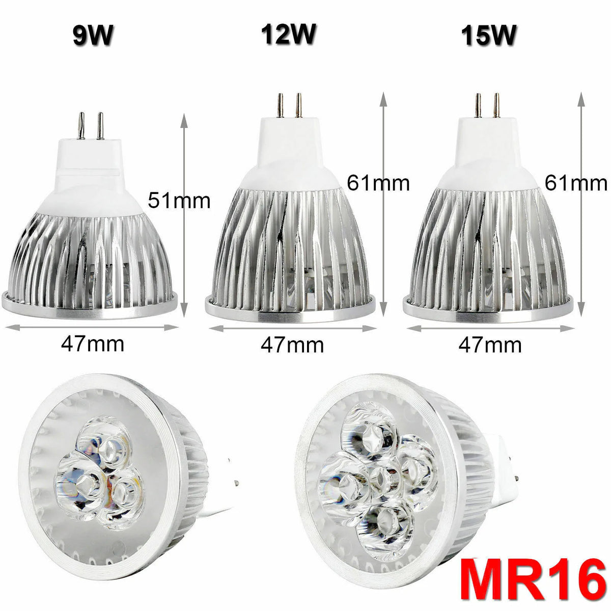 Ampoule LED 12V 9W 12W 15W blanc chaud neutre froid moderne 50000h